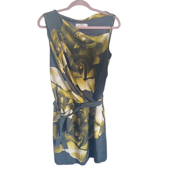 $345 Robert Rodriguez Roses floral Print Silk Dress- Tunic 6 Drape One Shoulder - Picture 3 of 13
